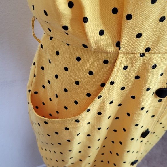 Vintage Algo Yellow and Black Button Down Pencil Dress - Picture 4 of 11